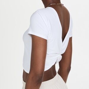 Beyond Yoga Featherweight Twist Out Tee White Crop Twist Back Women’s Top XL